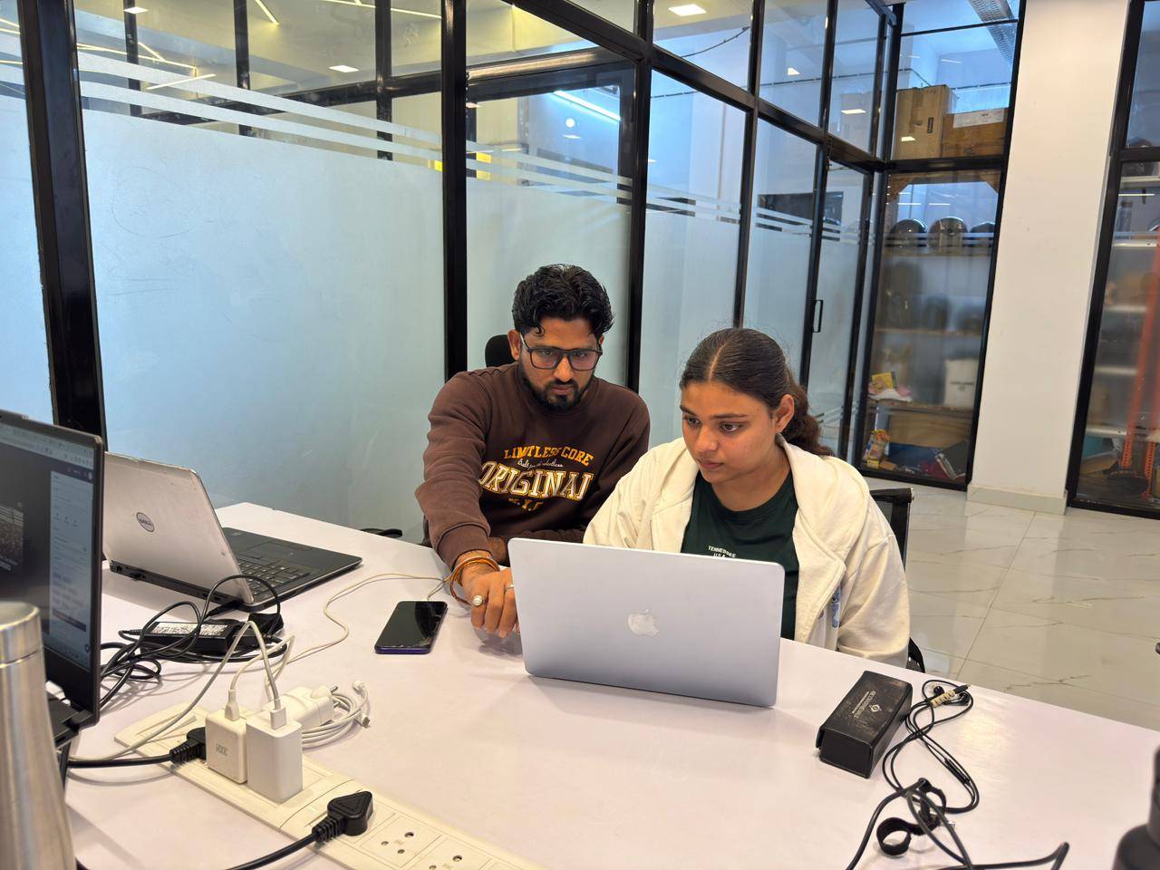 Student working with a mentor